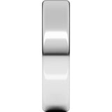 14K White 6 mm Heavyweight Round-Edge Comfort-Fit Flat Band Size 10