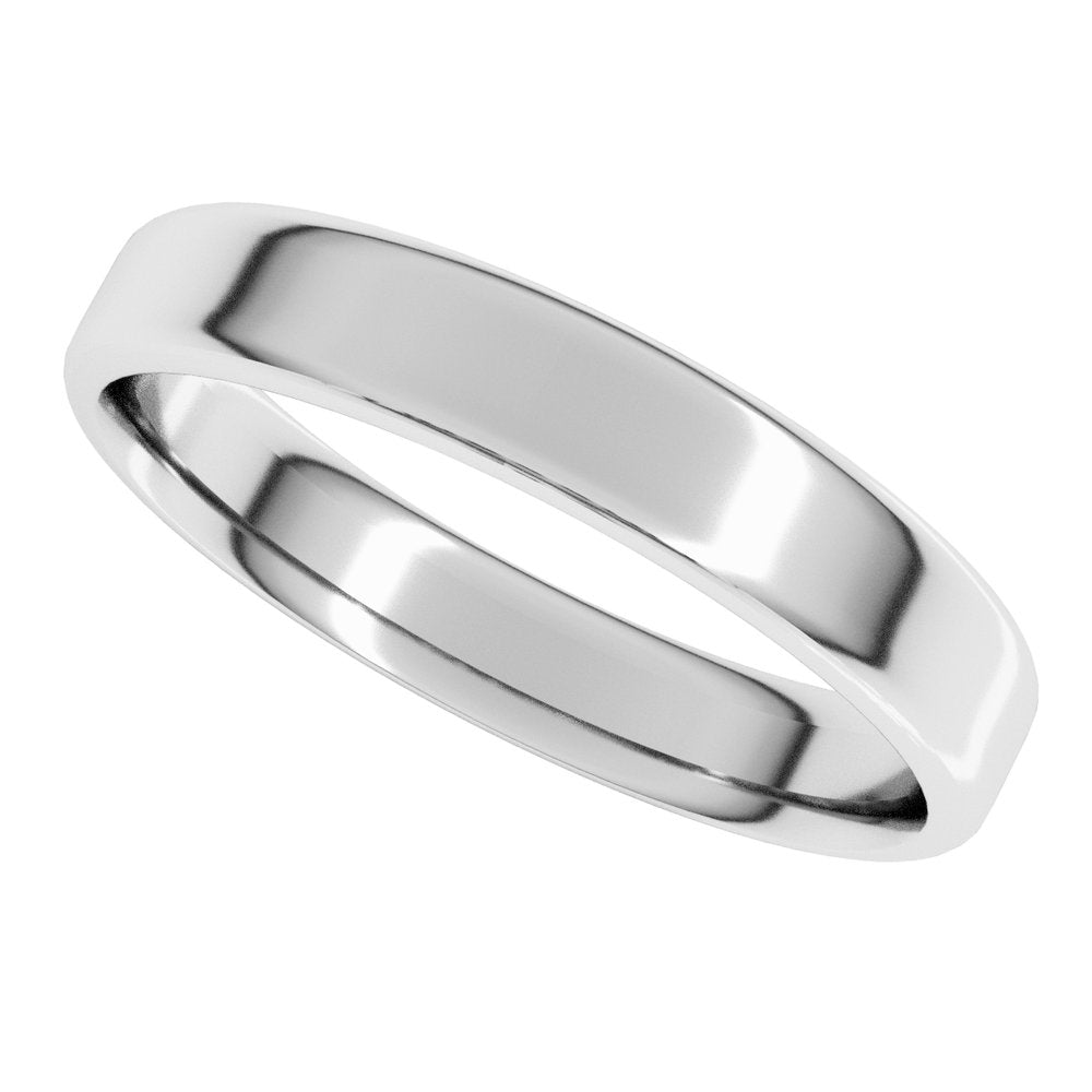 Sterling Silver 4 mm Lightweight Round-Edge Comfort-Fit Flat Band Size 6.5