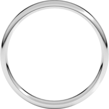 Sterling Silver 4 mm Lightweight Round-Edge Comfort-Fit Flat Band Size 6.5