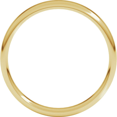 18K Yellow 4 mm Lightweight Round-Edge Comfort-Fit Flat Band Size 6