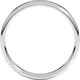 14K White Gold 4 mm Lightweight Round-Edge Comfort-Fit Flat Band Size 8.5