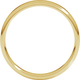 14K Yellow 4 mm Lightweight Round-Edge Comfort-Fit Flat Band Size 6