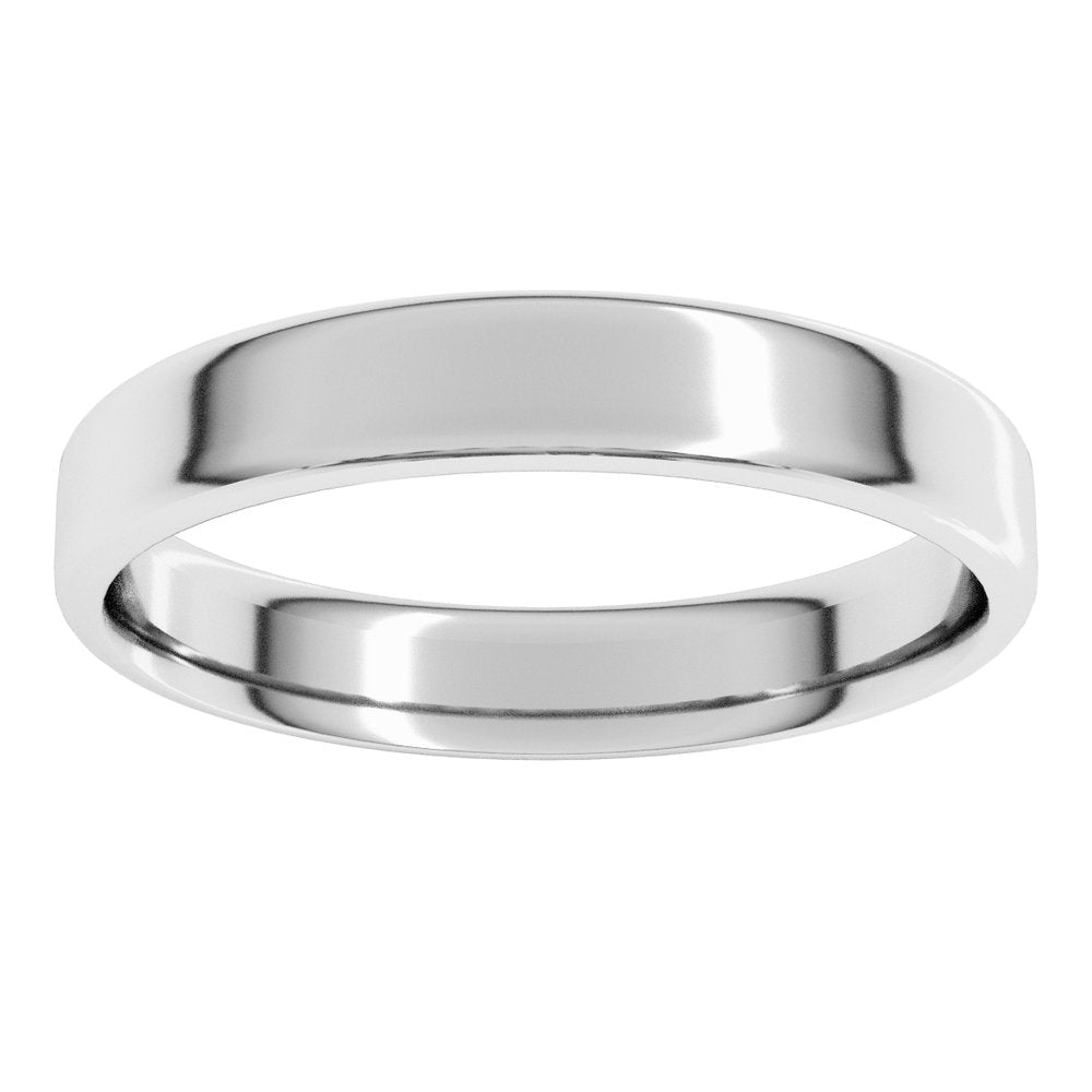 14K White Gold 4 mm Lightweight Round-Edge Comfort-Fit Flat Band Size 8.5