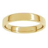 14K Yellow 4 mm Lightweight Round-Edge Comfort-Fit Flat Band Size 6