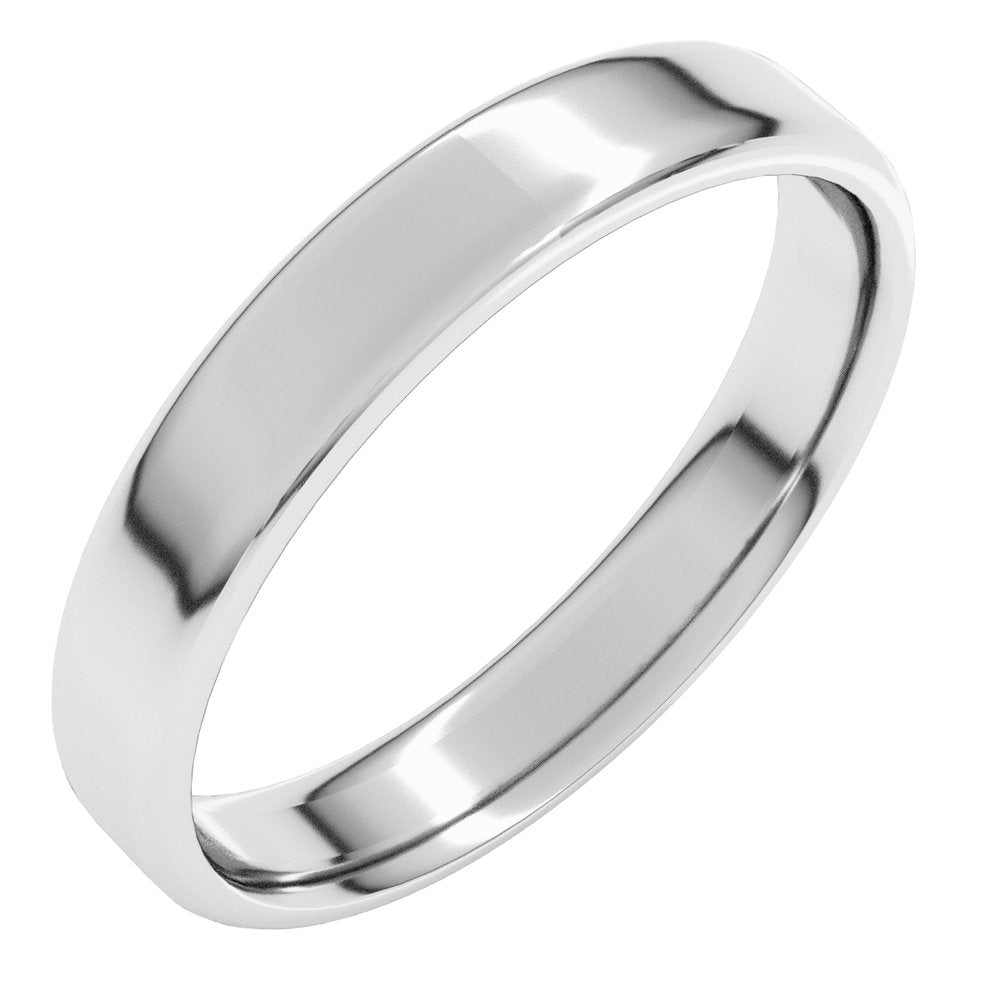Sterling Silver 4 mm Lightweight Round-Edge Comfort-Fit Flat Band Size 6.5