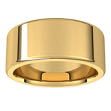 14K Yellow Gold 10 mm Heavyweight Round-Edge Comfort-Fit Flat Band Size 7