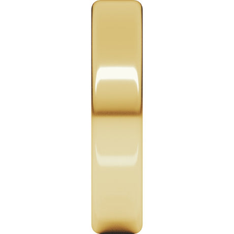 14K Yellow Gold 5 mm Lightweight Round-Edge Comfort-Fit Flat Band Size 15