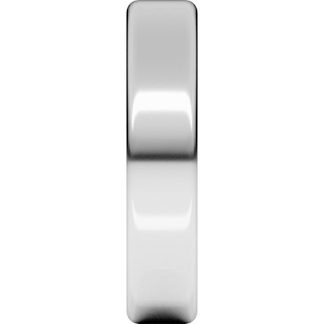 14K White Gold 5 mm Lightweight Round-Edge Comfort-Fit Flat Band Size 7.5