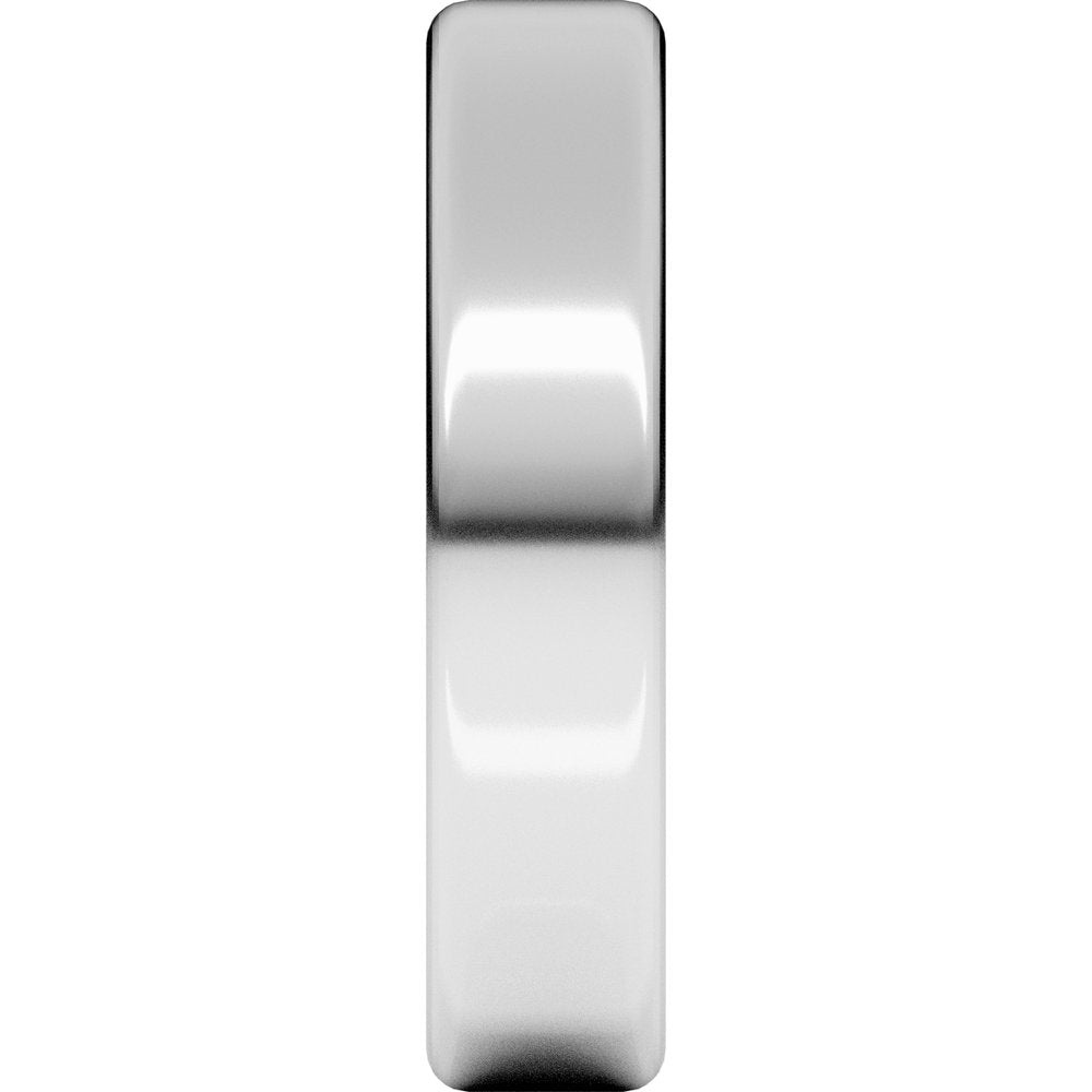 14K White Gold 5 mm Lightweight Round-Edge Comfort-Fit Flat Band Size 7.5