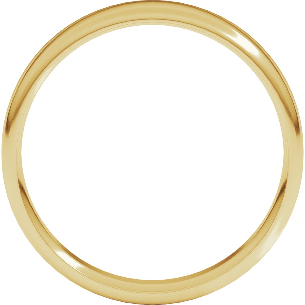 14K Yellow Gold 5 mm Lightweight Round-Edge Comfort-Fit Flat Band Size 10.5