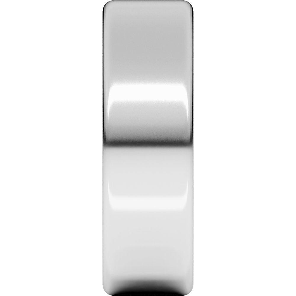 10K White Gold 7 mm Lightweight Round-Edge Comfort-Fit Flat Band Size 7.5