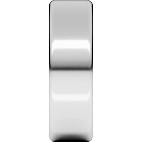 10K White Gold 7 mm Lightweight Round-Edge Comfort-Fit Flat Band Size 7.5