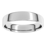 14K White Gold 5 mm Lightweight Round-Edge Comfort-Fit Flat Band Size 7.5
