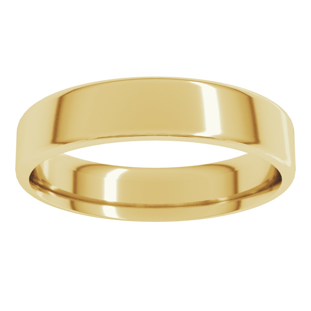 14K Yellow Gold 5 mm Lightweight Round-Edge Comfort-Fit Flat Band Size 10.5