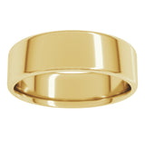 14K Yellow 7 mm Lightweight Round-Edge Comfort-Fit Flat Band Size 7