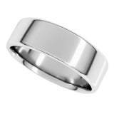 10K White 7 mm Lightweight Round-Edge Comfort-Fit Flat Band Size 8.5