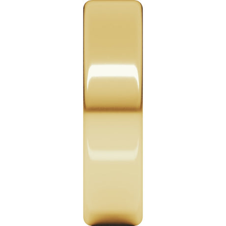 14K Yellow 6 mm Lightweight Round-Edge Comfort-Fit Flat Band Size 13