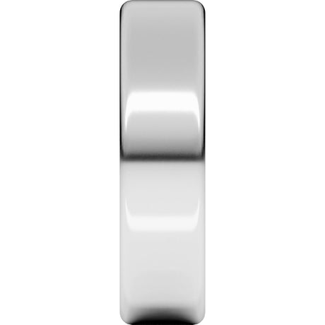 14K White 6 mm Lightweight Round-Edge Comfort-Fit Flat Band Size 11