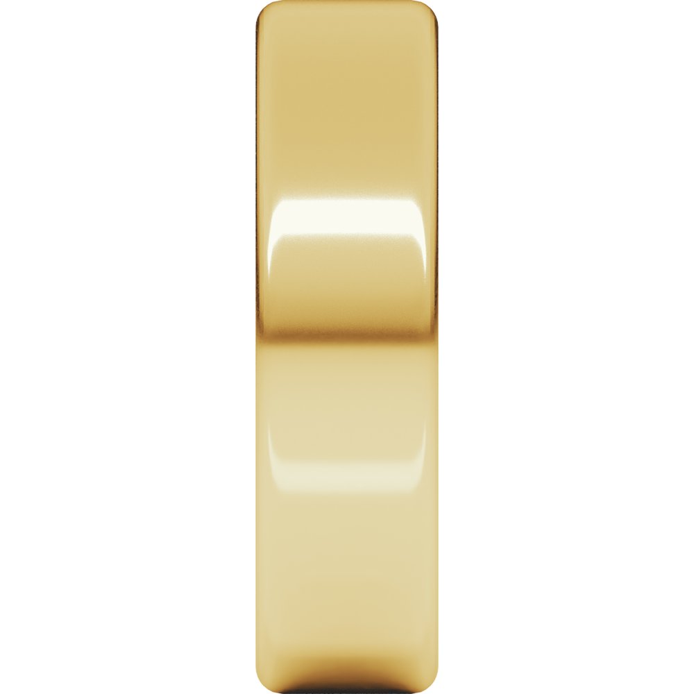 14K Yellow Gold 6 mm Lightweight Round-Edge Comfort-Fit Flat Band Size 10