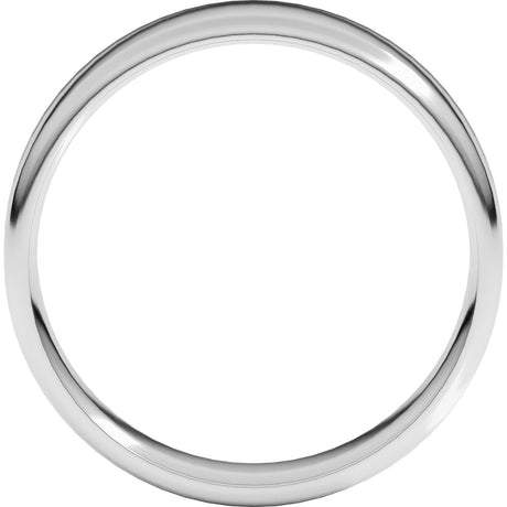 14K White Gold 6 mm Lightweight Round-Edge Comfort-Fit Flat Band Size 11