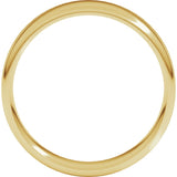 14K Yellow 6 mm Lightweight Round-Edge Comfort-Fit Flat Band