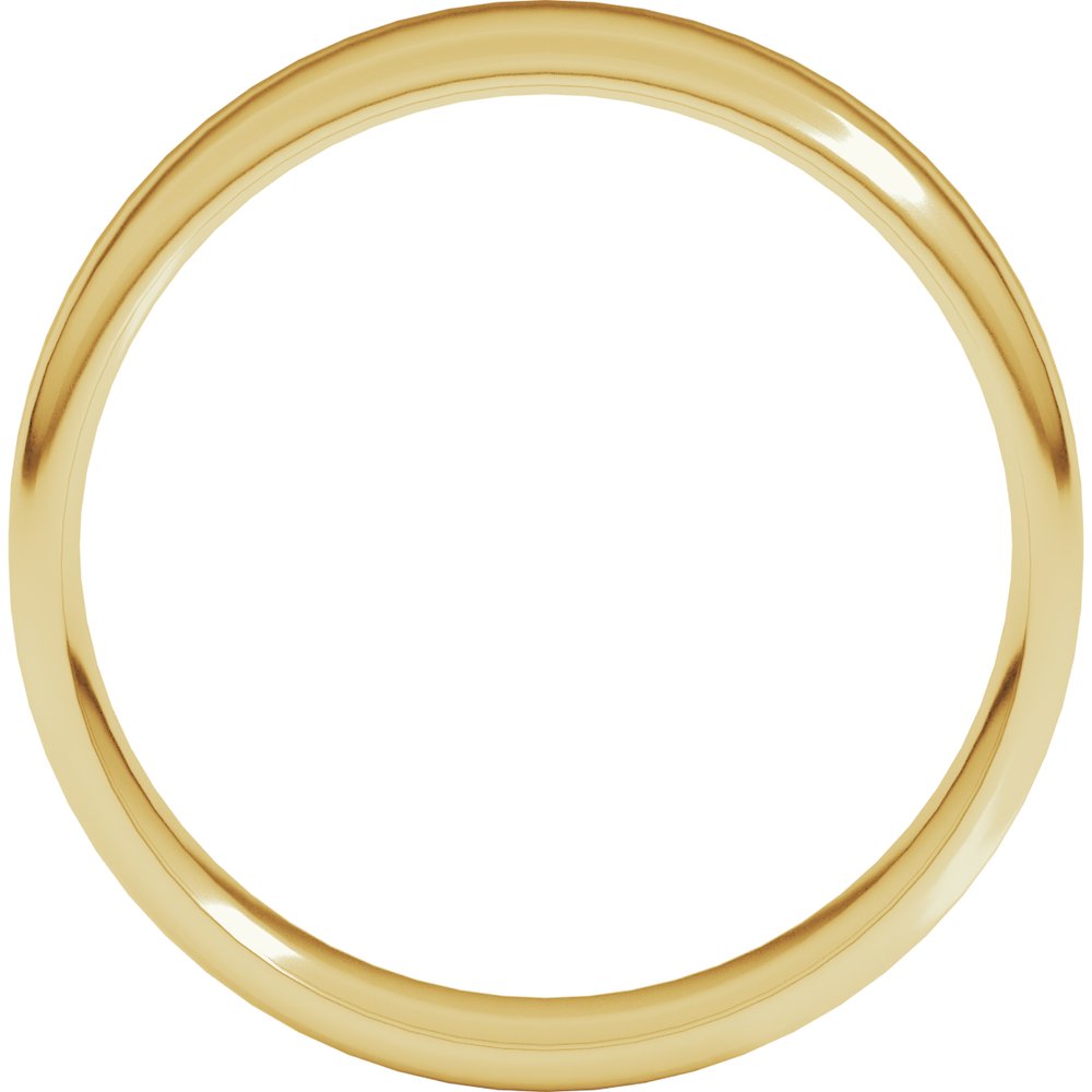 14K Yellow Gold 6 mm Lightweight Round-Edge Comfort-Fit Flat Band Size 10