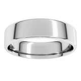 14K White Gold 6 mm Lightweight Round-Edge Comfort-Fit Flat Band Size 11