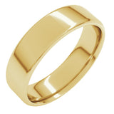 14K Yellow Gold 6 mm Lightweight Round-Edge Comfort-Fit Flat Band Size 10