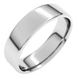 14K White Gold 6 mm Lightweight Round-Edge Comfort-Fit Flat Band Size 11