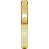 18K Yellow 3 mm Lightweight Round-Edge Comfort-Fit Flat Band Size 9.5