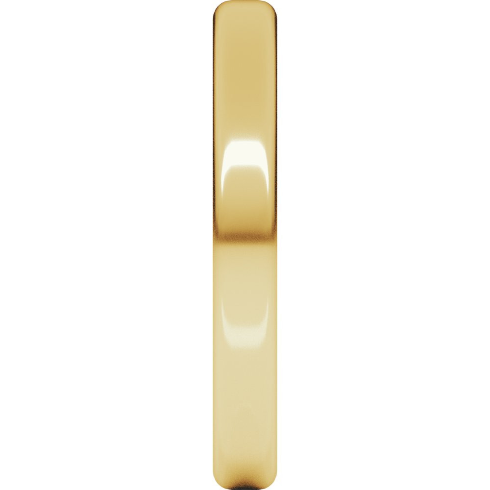 14K Yellow Gold 3 mm Lightweight Round-Edge Comfort-Fit Flat Band Size 7