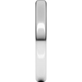 14K White 3 mm Lightweight Round-Edge Comfort-Fit Flat Band Size 6