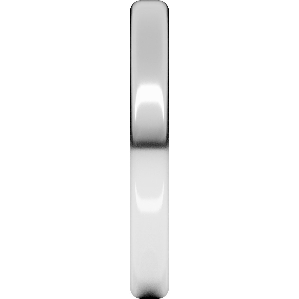 14K White Gold 3 mm Lightweight Round-Edge Comfort-Fit Flat Band Size 6.5