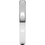 14K White Gold 3 mm Lightweight Round-Edge Comfort-Fit Flat Band Size 6.5
