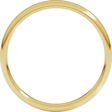14K Yellow Gold 3 mm Lightweight Round-Edge Comfort-Fit Flat Band Size 7