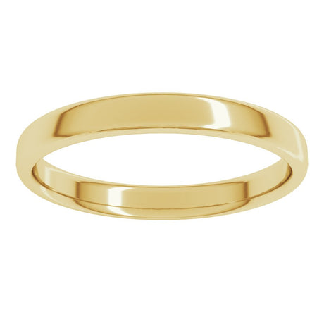 18K Yellow 3 mm Lightweight Round-Edge Comfort-Fit Flat Band Size 9.5