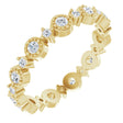 14K Yellow 1/2 CTW Natural Diamond Beaded Halo-Style Eternity Band