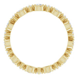 14K Yellow 1/2 CTW Natural Diamond Beaded Halo-Style Eternity Band