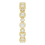 14K Yellow 1/2 CTW Natural Diamond Beaded Halo-Style Eternity Band