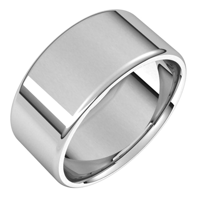 Platinum 10 mm Lightweight Round-Edge Comfort-Fit Flat Band Size 5