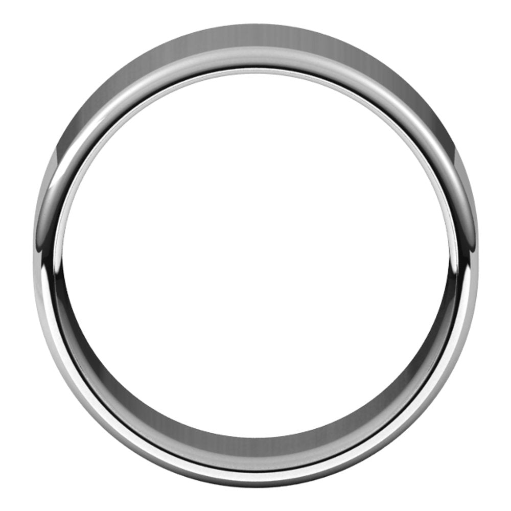Platinum 10 mm Lightweight Round-Edge Comfort-Fit Flat Band Size 5