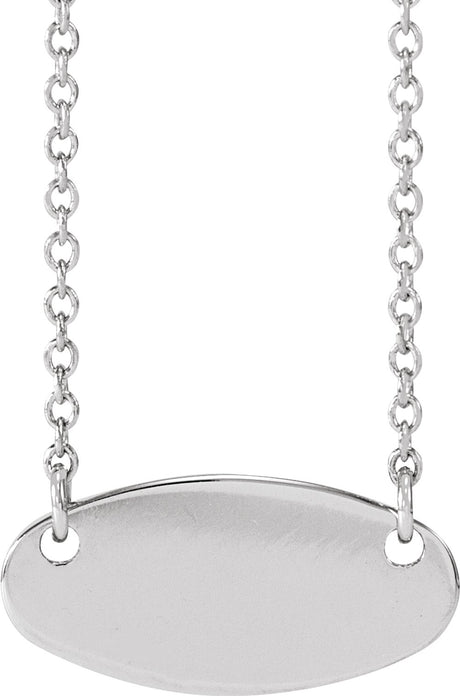 Sterling Silver Engravable Oval 18" Necklace