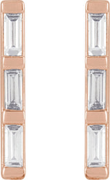 14K Rose 1/8 CTW Natural Diamond Bar Earrings