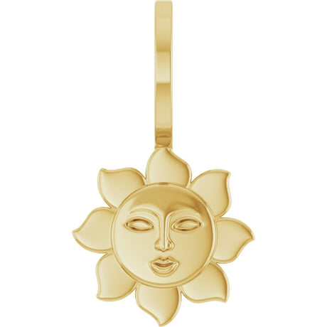 14K Yellow Gold Sun Charm/Pendant