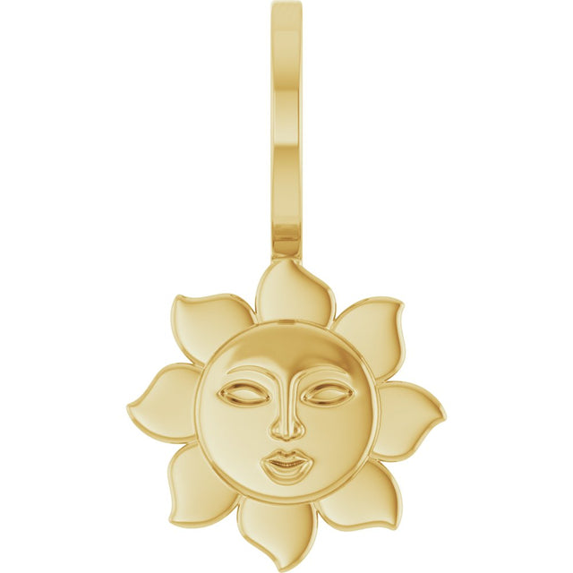 14K Yellow Gold Sun Charm/Pendant