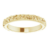 14K Yellow Gold 2.5 mm Sculptural Band Size 4.5