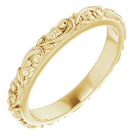 14K Yellow Gold 2.5 mm Sculptural Band Size 4.5