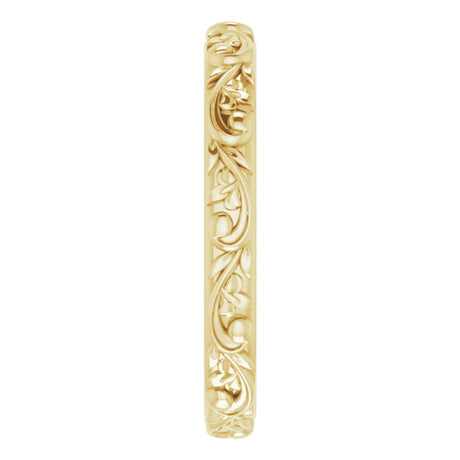 14K Yellow Gold 2.5 mm Sculptural Band Size 4.5