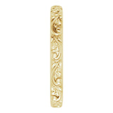 14K Yellow Gold 2.5 mm Sculptural Band Size 4.5