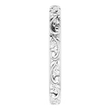 14K White Gold 2.5 mm Sculptural Band Size 5